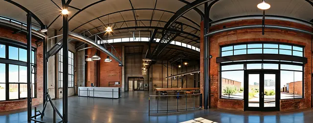 Industrial Gallery: an 8192 × 4096 equirectangular 360° panorama from the interiors packs