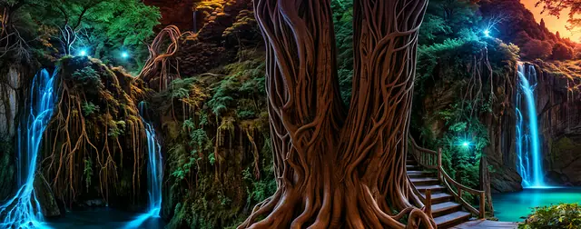Mystical Forest: an 8192 × 4096 equirectangular 360° panorama from the nature packs
