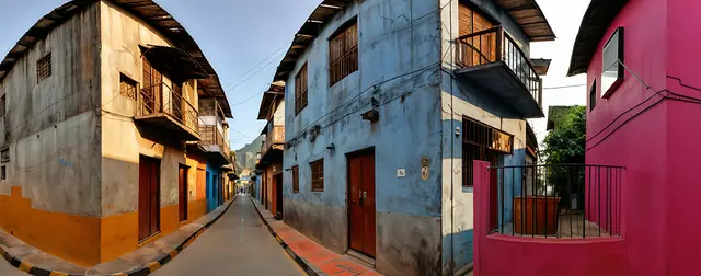 Vibrant Village: an 8192 × 4096 equirectangular 360° panorama from the nature packs